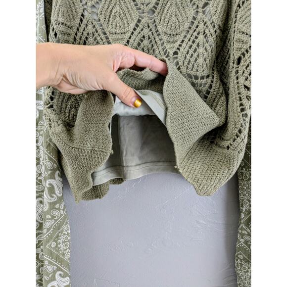 MISS ME Sage Green Long Sleeve Cropped Top Medium - Picture 5 of 9